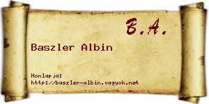 Baszler Albin névjegykártya